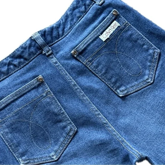 ππΌ CALVIN KLEIN Vintage 70s High-Rise Straight Leg Jeans | Made in USA Sz 26 - Picture 4 of 8